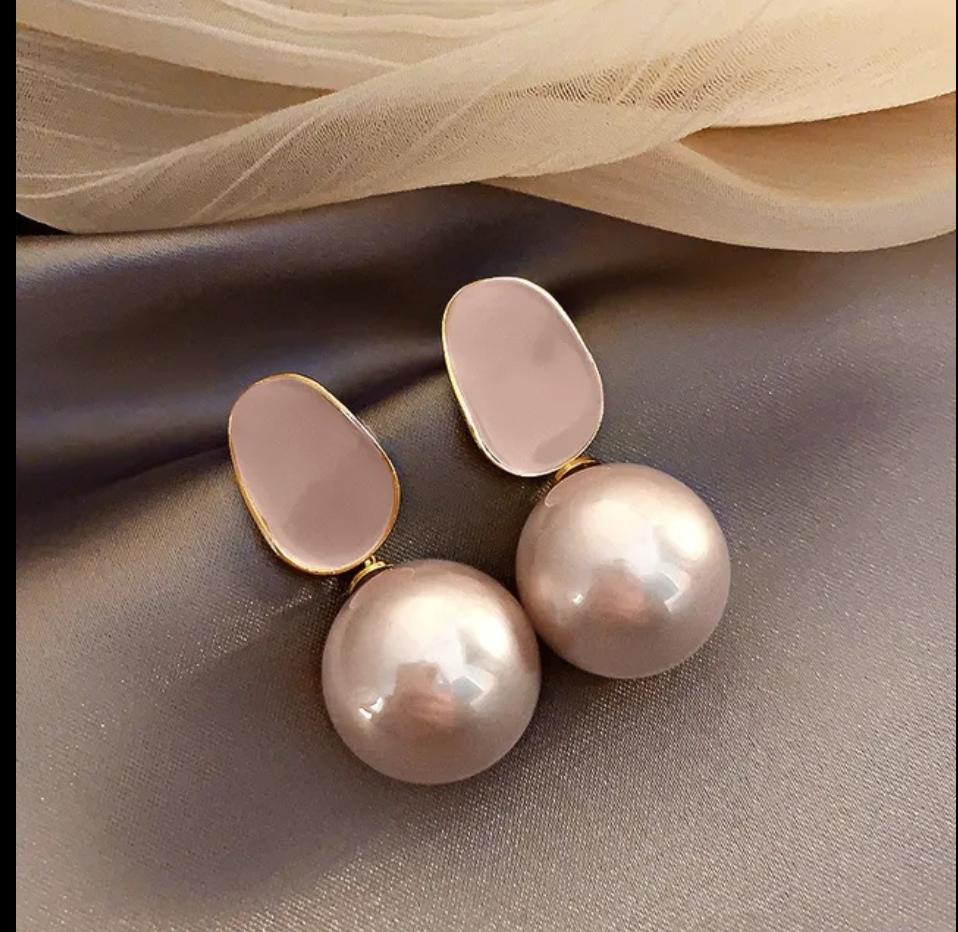 Genevieve Geometric Pearl Drop Earrings